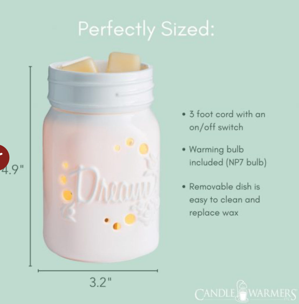 Wax melt warmer: Mason Jar (Midsize Illumination)