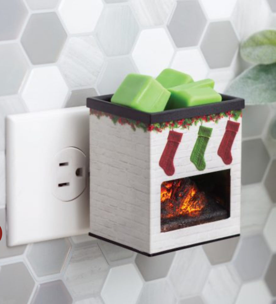 Wax Melt Warmer: Holiday Fireplace (pluggable)