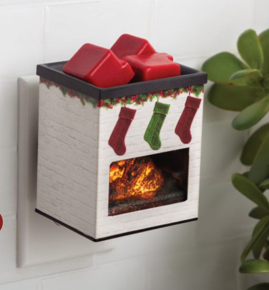 Wax Melt Warmer: Holiday Fireplace (pluggable)