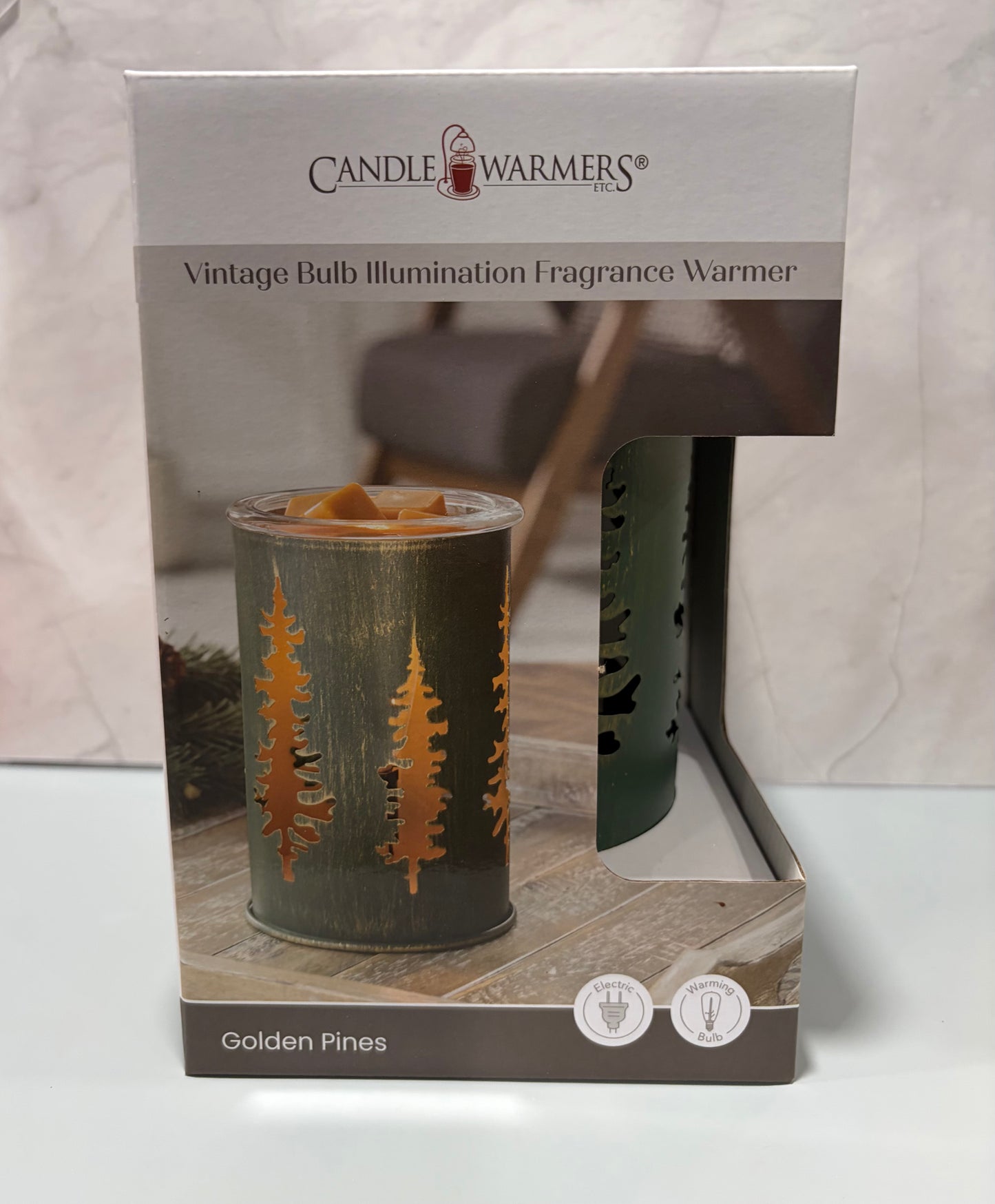 Wax Melt Warmer: Golden Pines