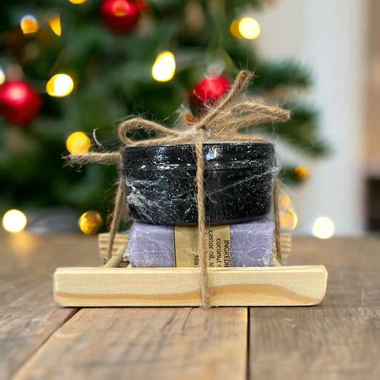 Gift Set:  Lavender Soap & Lotion Sleigh